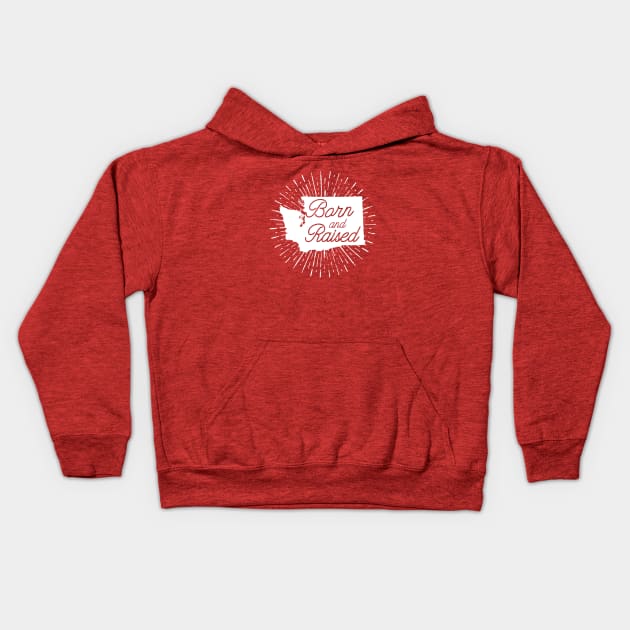 Washington Born and Raised Kids Hoodie by happysquatch